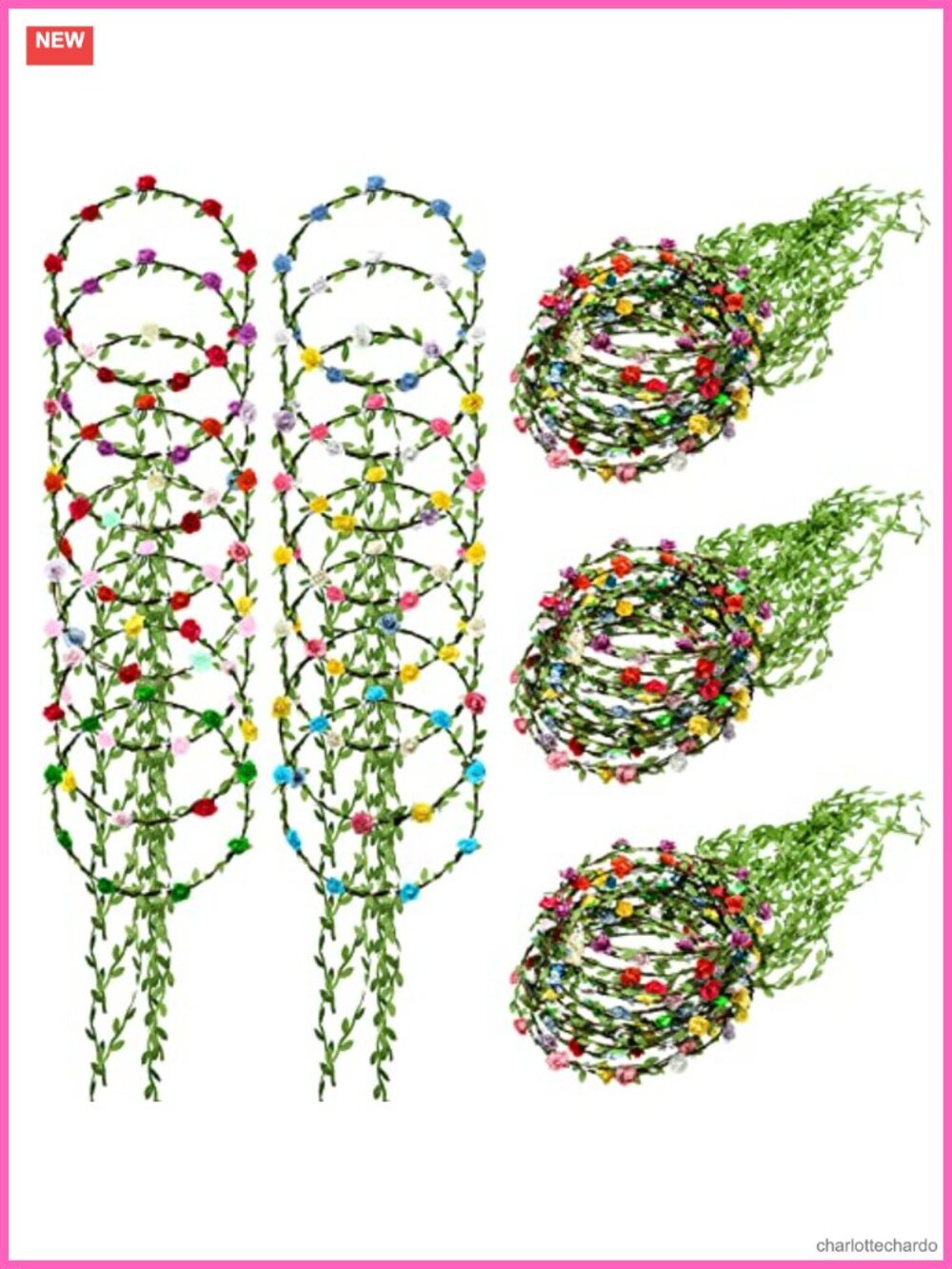 Bohemian Floral Headbands Paper Fabric 100 Pcs Wedding Festival Hair Accessories